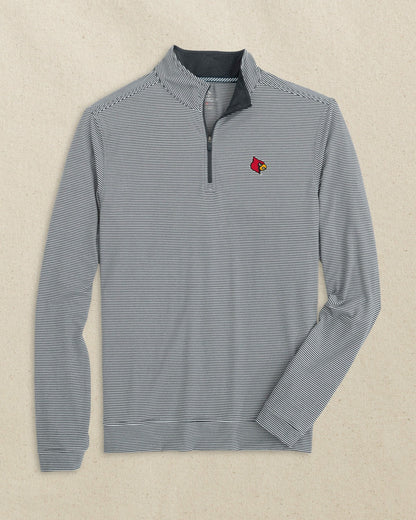 Louisville Cardinals Micro-Stripe Quarter Zip | Southern Tide Trusted
