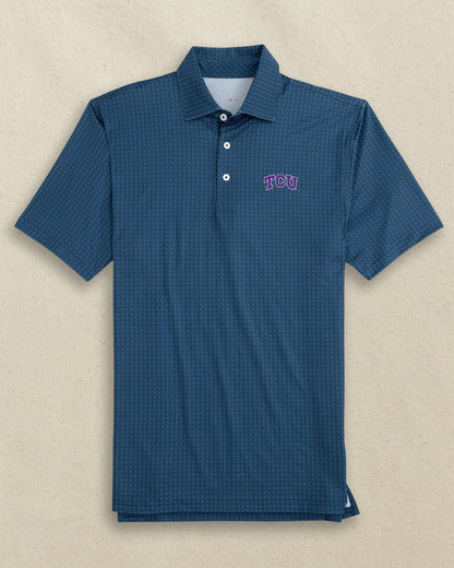 TCU Horned Frogs Driver Clubbin It Printed Polo | Southern Tide Sale