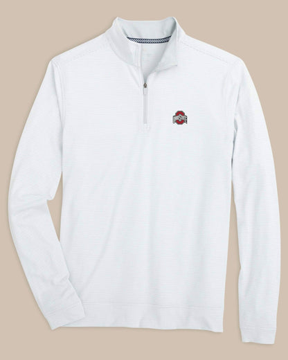 Ohio State Buckeyes Stripe Heather Quarter Zip | Southern Tide Classic