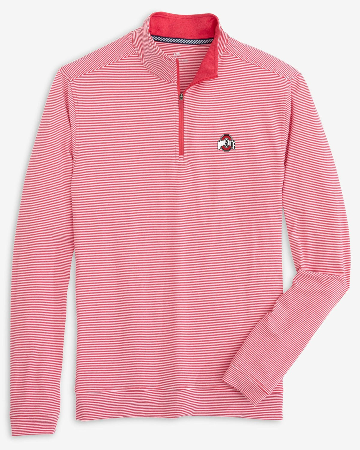 Ohio State Buckeyes Stripe Heather Quarter Zip | Southern Tide Classic
