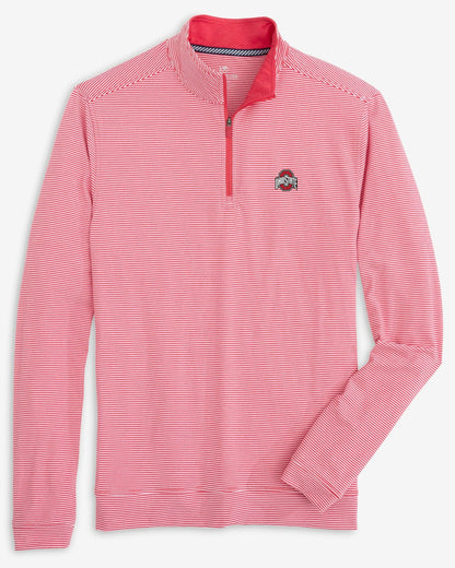 Ohio State Buckeyes Stripe Heather Quarter Zip | Southern Tide Classic