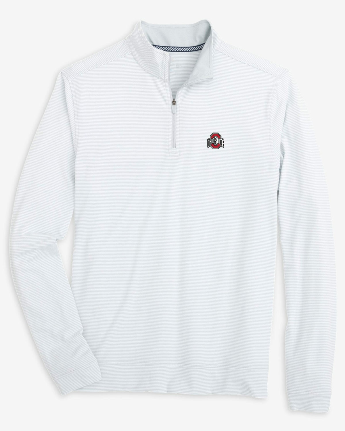 Ohio State Buckeyes Stripe Heather Quarter Zip | Southern Tide Classic