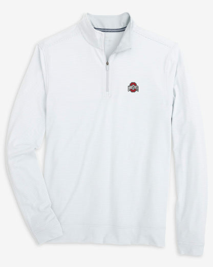 Ohio State Buckeyes Stripe Heather Quarter Zip | Southern Tide Classic