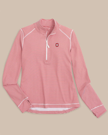 Ohio State Buckeyes Striped Quarter Zip | Southern Tide Featured