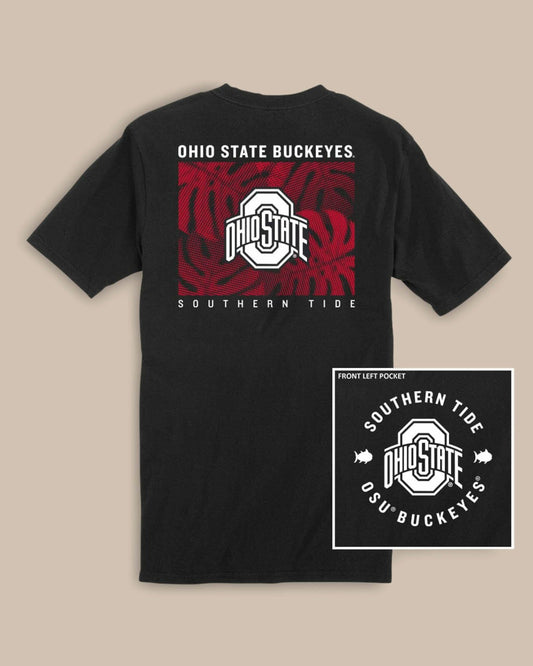 Ohio State Buckeyes Halftone Monstera T-Shirt | Southern Tide Essential