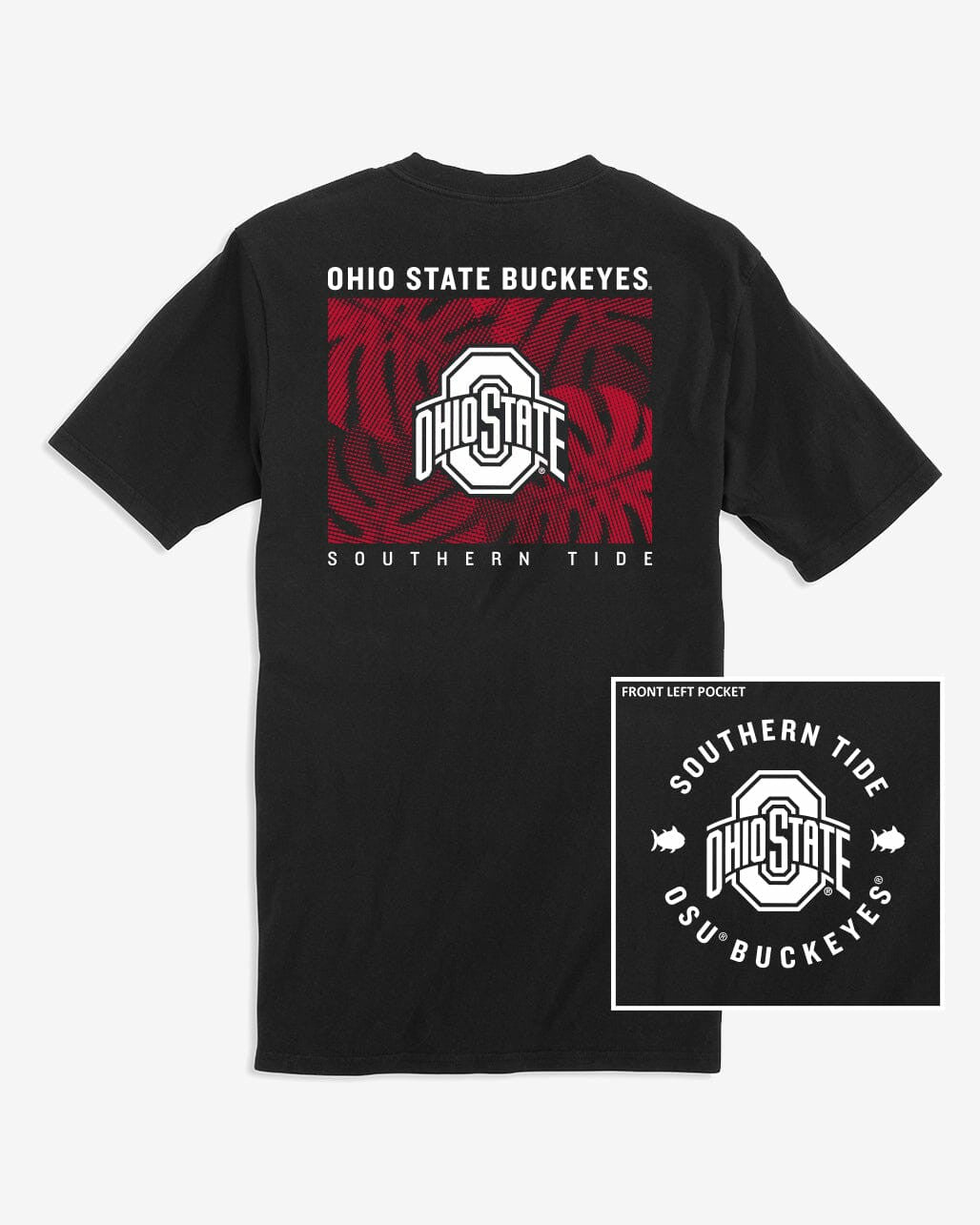 Ohio State Buckeyes Halftone Monstera T-Shirt | Southern Tide Essential