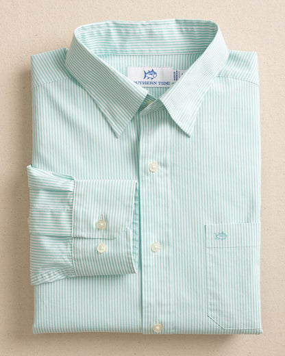 Charleston Mint Granby Stripe Long Sleeve Shirt | Southern Tide Best Price