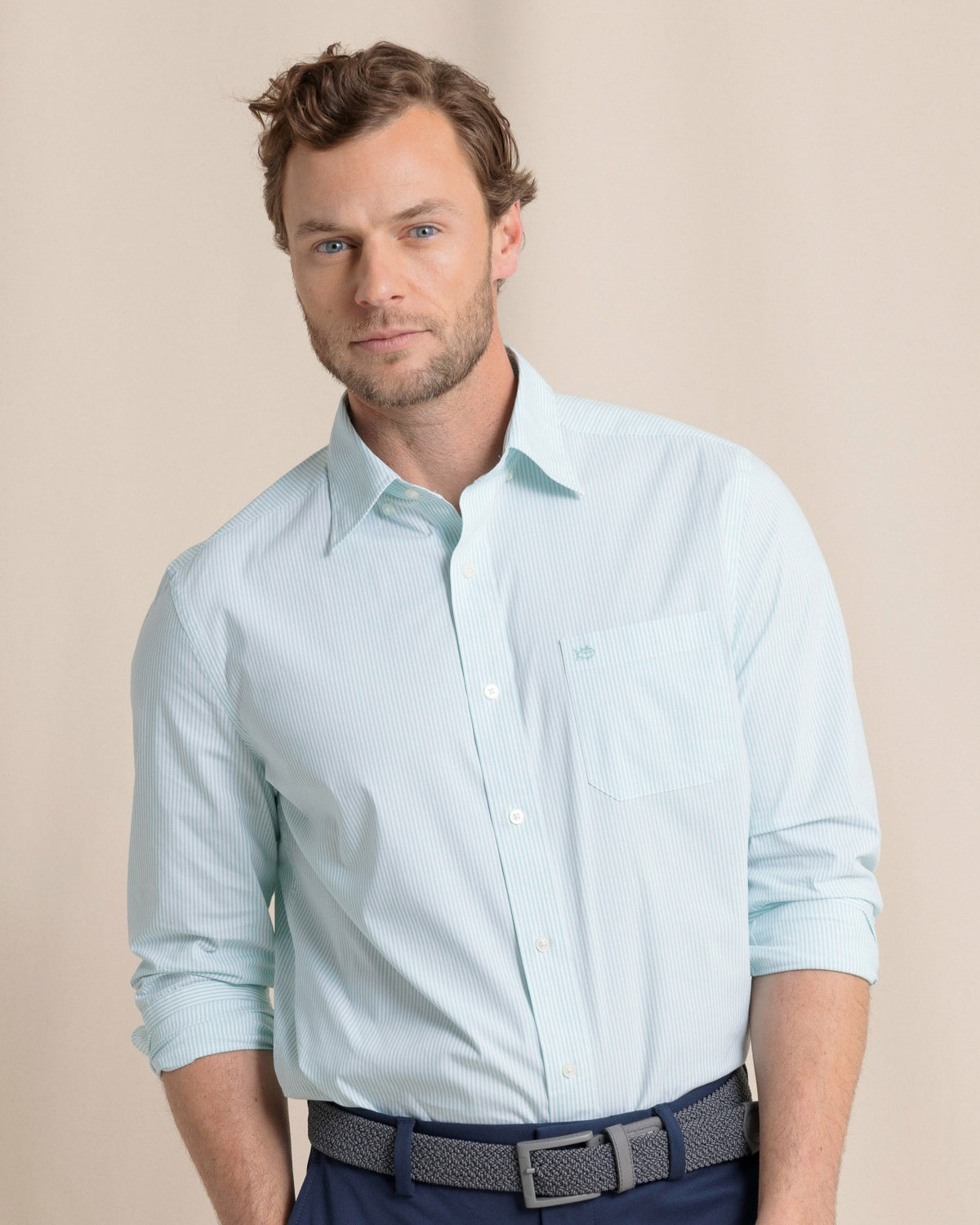 Charleston Mint Granby Stripe Long Sleeve Shirt | Southern Tide Best Price