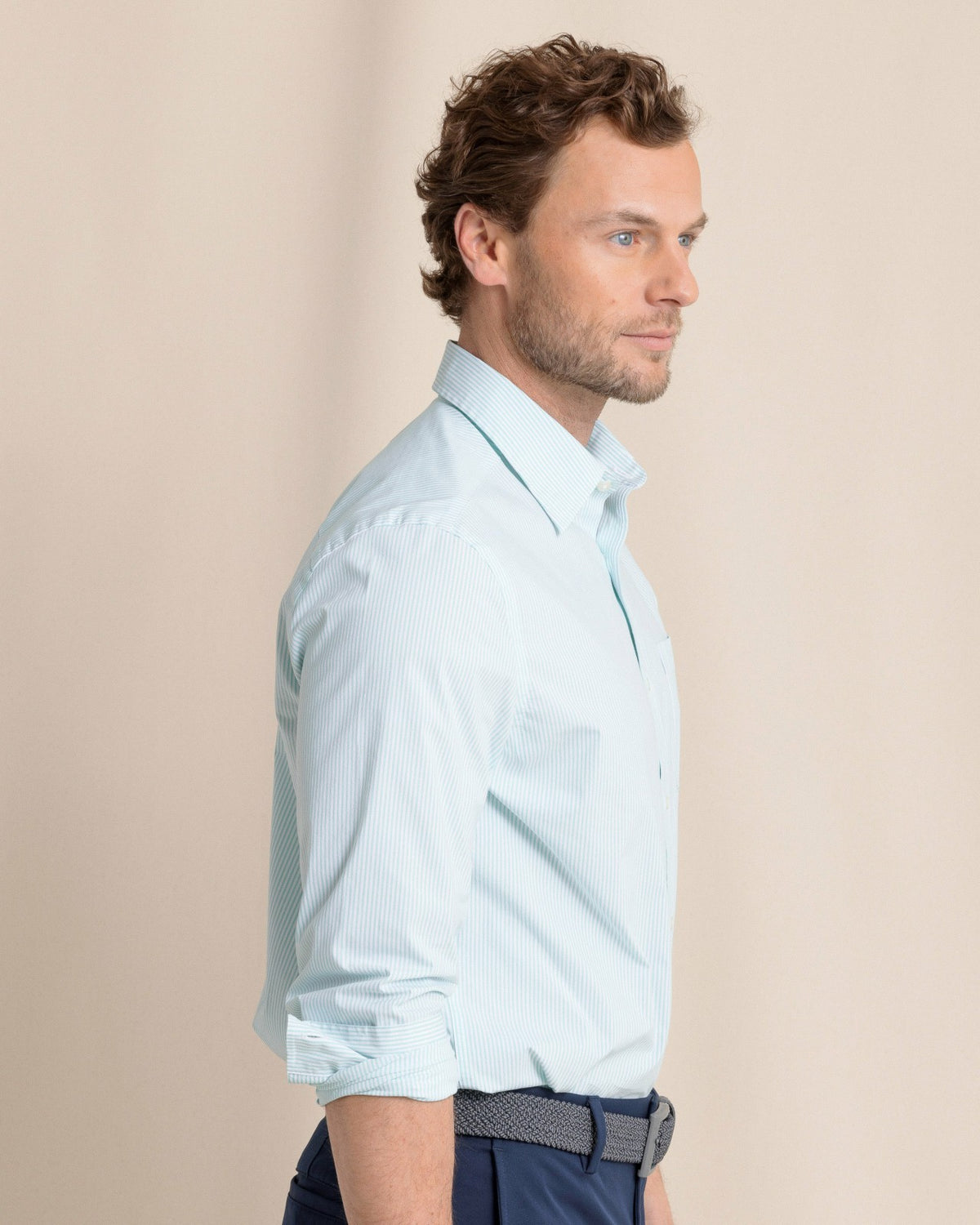 Charleston Mint Granby Stripe Long Sleeve Shirt | Southern Tide Best Price