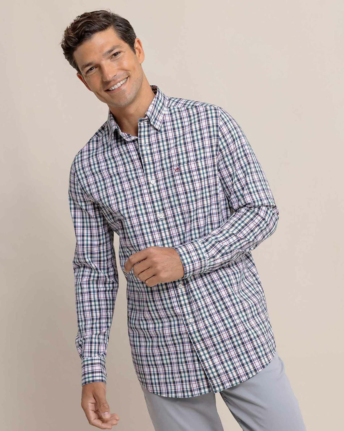 Charleston Master Plaid Long Sleeve Sport Shirt | Southern Tide Signature