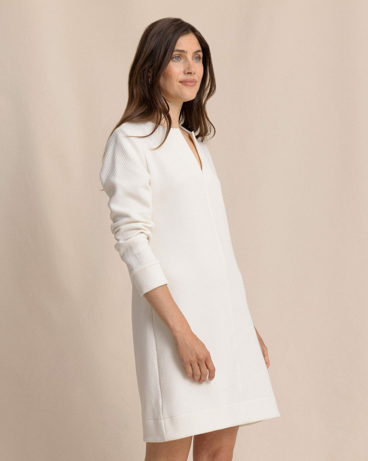 Cady Jacquard Dress - Sand White | Southern Tide Latest