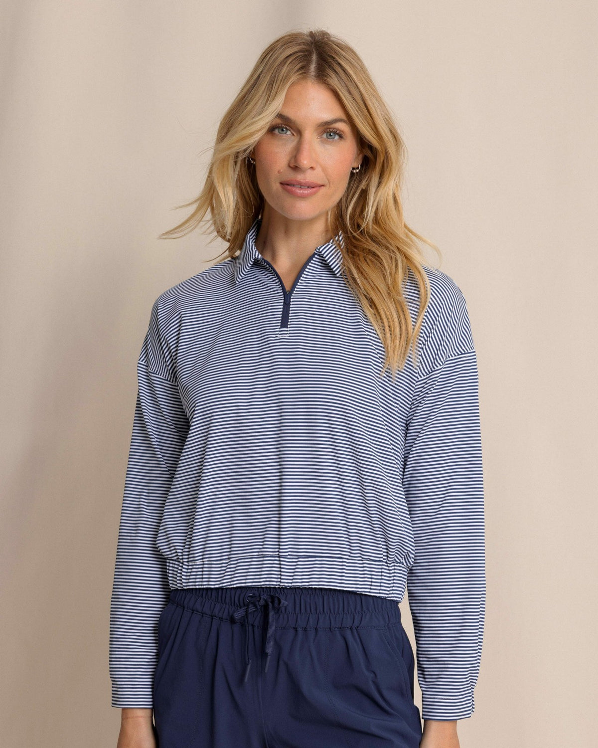 Kira Half Zip Stripe Pullover | Southern Tide Essential