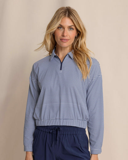 Kira Half Zip Stripe Pullover | Southern Tide Essential